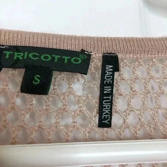 Tricotto Peach/Pink Mesh Cardigan Size  Small - Picture 14 of 16